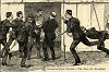 “Dismissed from parade - the race for breakfast”, from “Volunteer life in camp at Aldershot” in The Graphic, 9 July 1887.