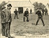 “An improvised game of cricket”, from “Volunteer life in camp at Aldershot” in The Graphic<, 9 July 1887.